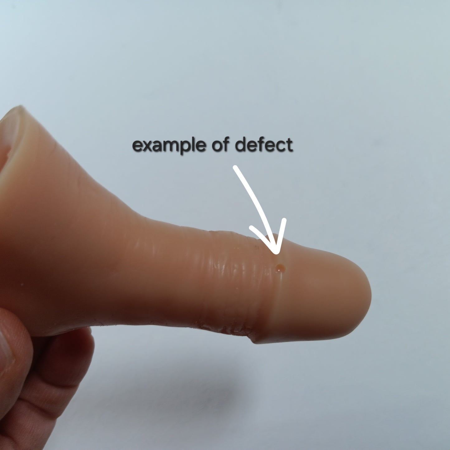 An example of a cosmetic defective. An air bubble in the tip of the head.