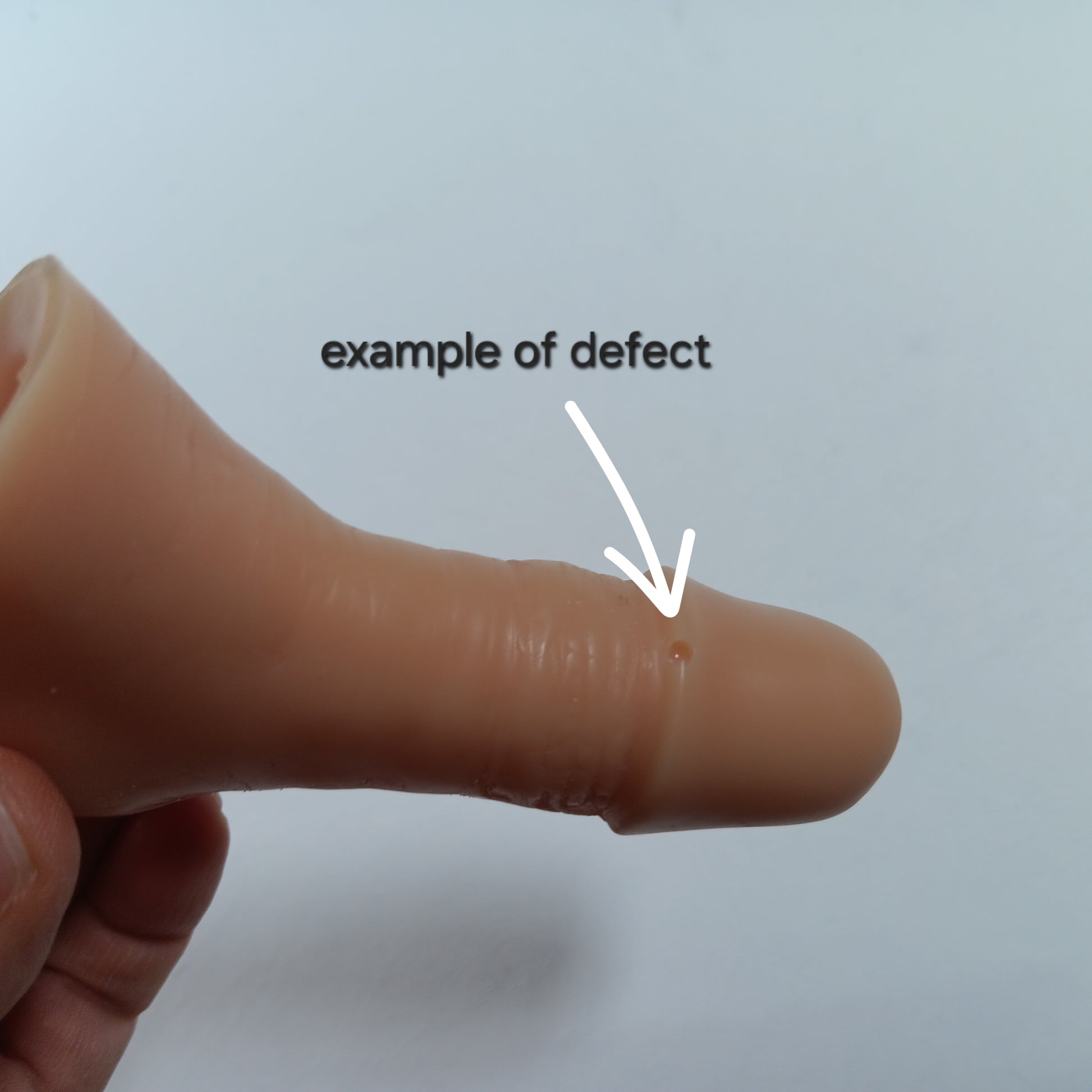 An example of a cosmetic defective.  An air bubble in the tip of the head.