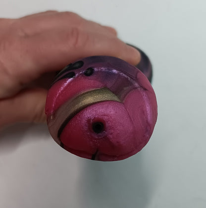 Pink, Black, Silver Unique B.J. Suction Dildo