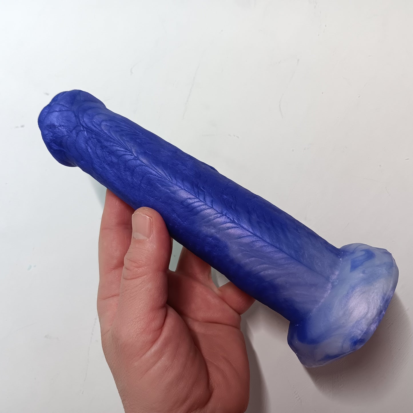 Purple Shimmer Unique B.J. Suction Dildo