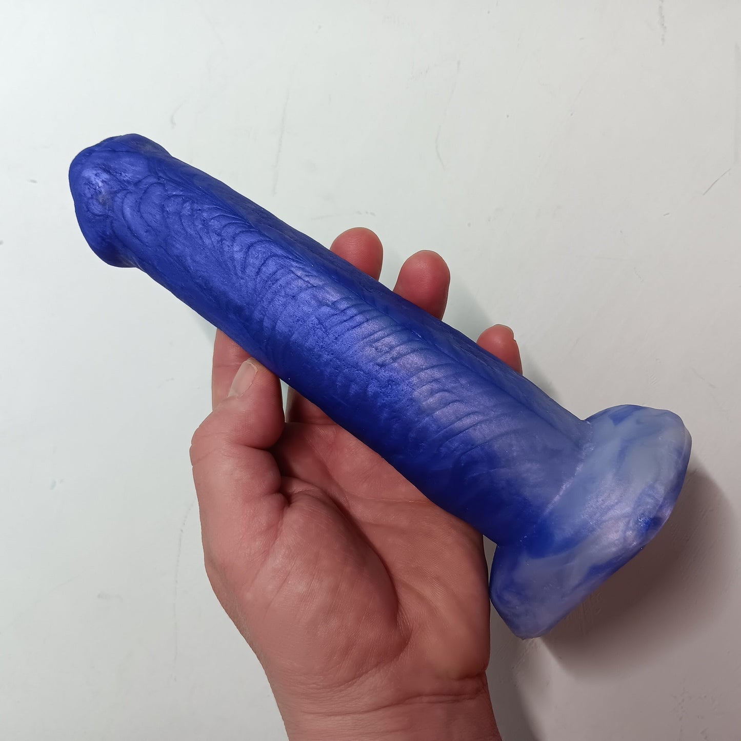 Purple Shimmer Unique B.J. Suction Dildo