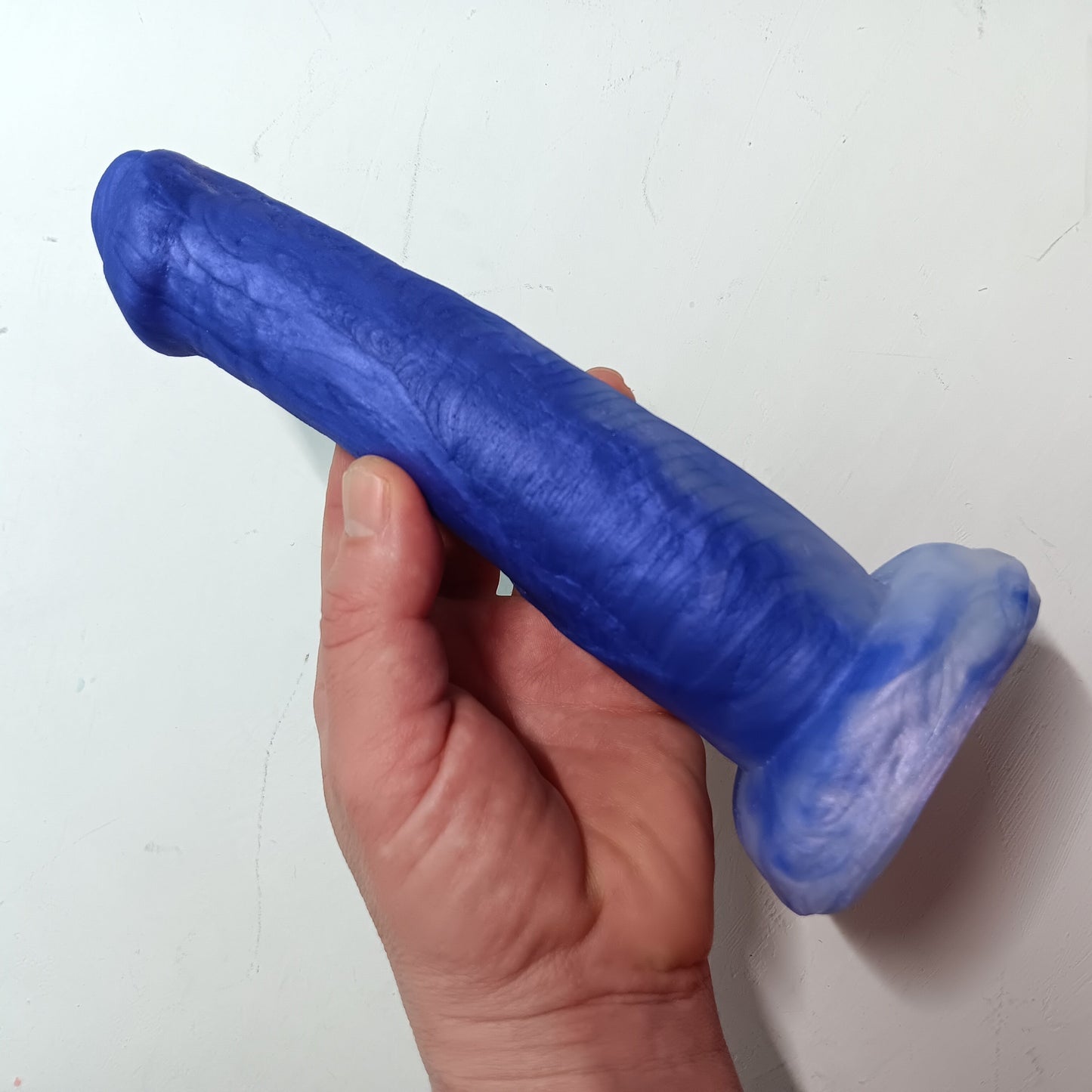 Purple Shimmer Unique B.J. Suction Dildo