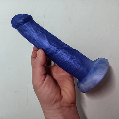 Purple Shimmer Unique B.J. Suction Dildo