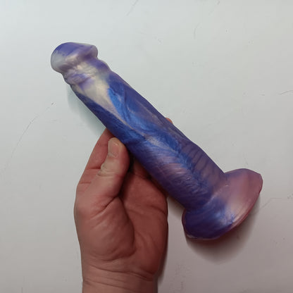 Pink, Purple, Silver Shimmer Unique B.J. Suction Dildo