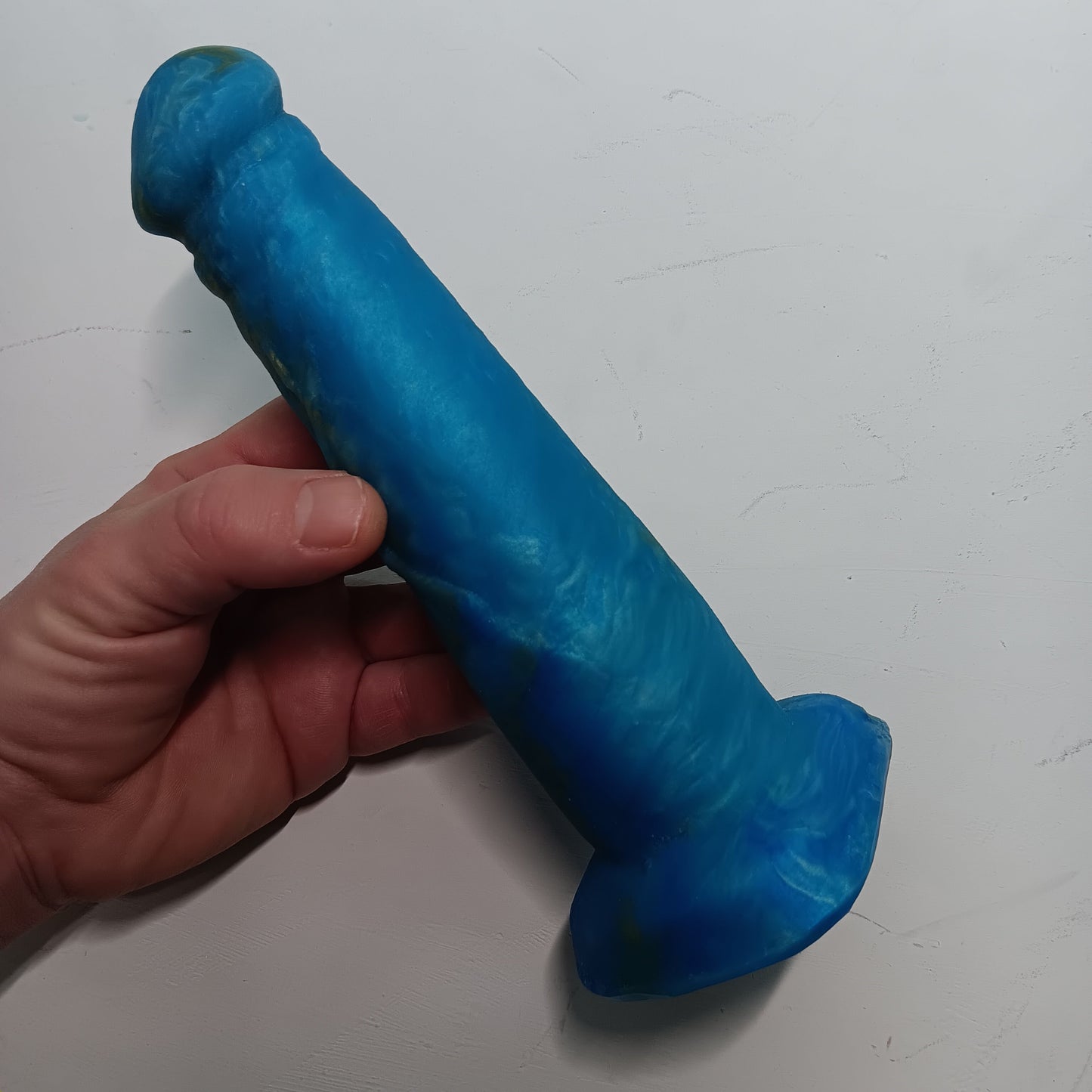 Blue and Gold Unique B.J. Suction DIldo