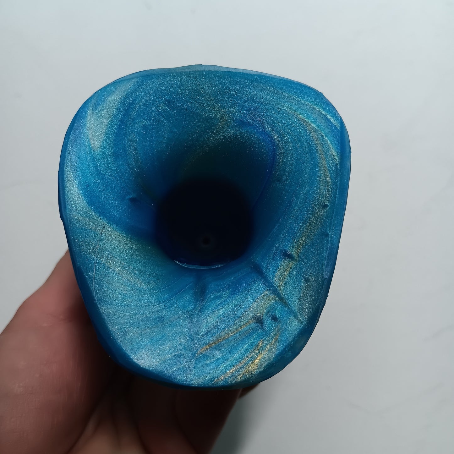 Blue and Gold Unique B.J. Suction DIldo