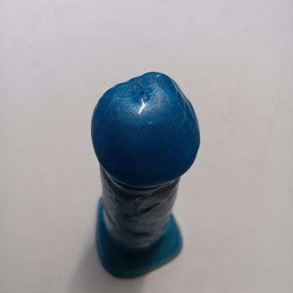 High-Gloss Shimmer Blue Unique B.J. Suction Dildo