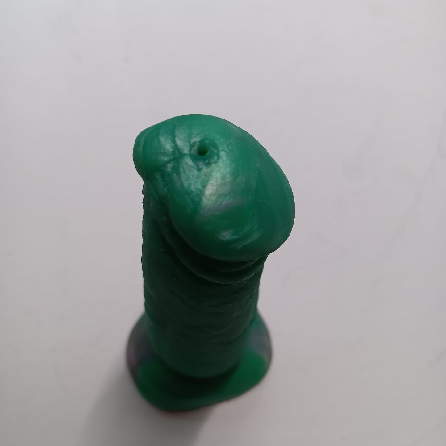 Green Silver Shimmer Unique B.J. Suction Dildo