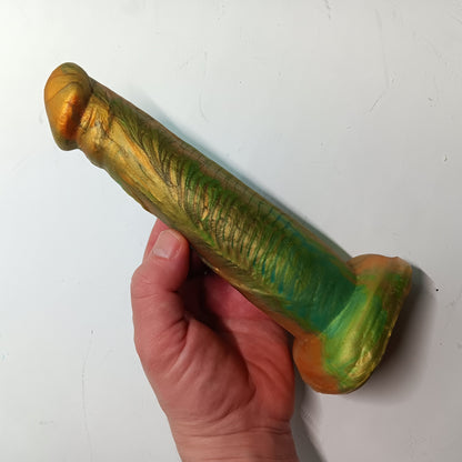 Green Gold Unique B.J. Suction Dildo