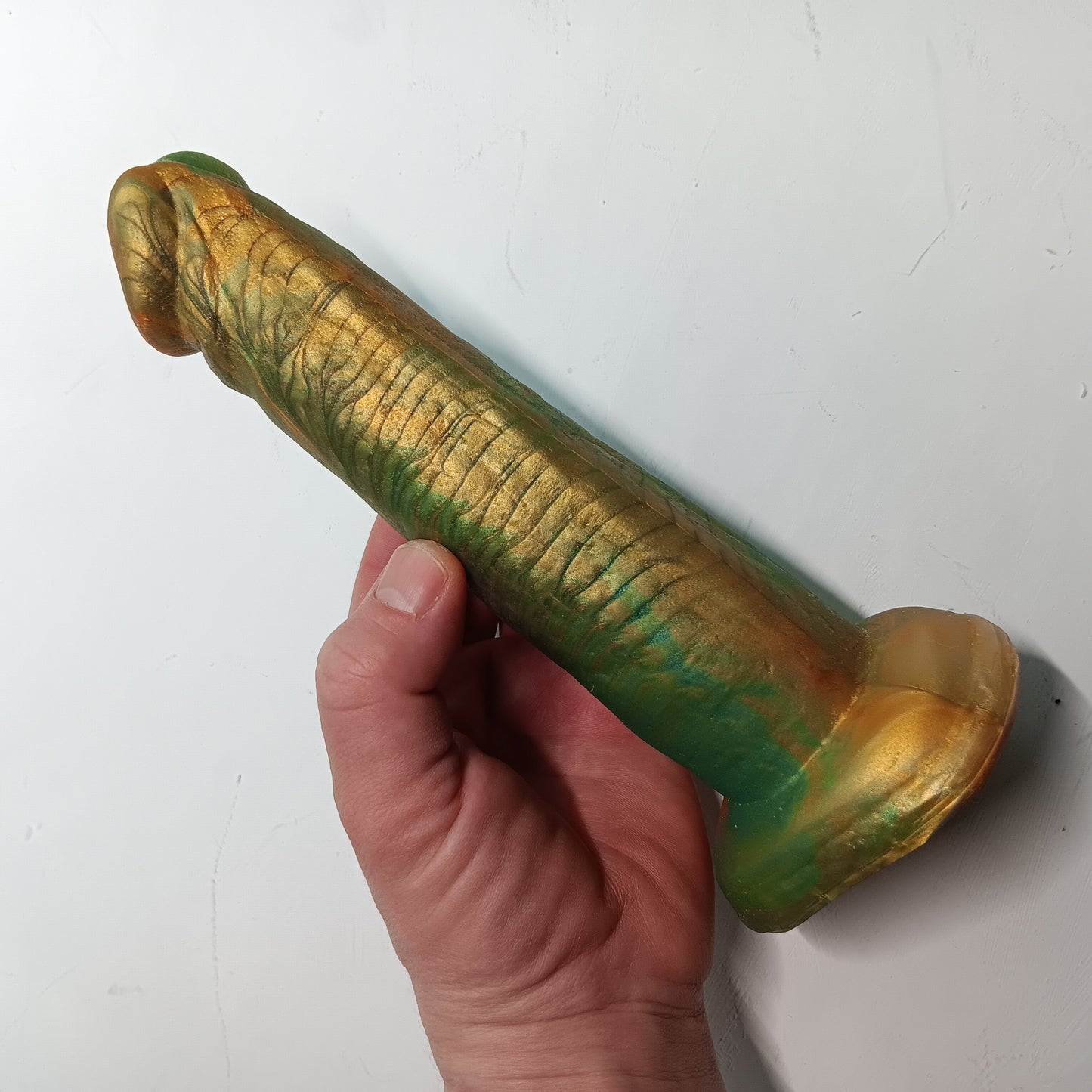 Green Gold Unique B.J. Suction Dildo