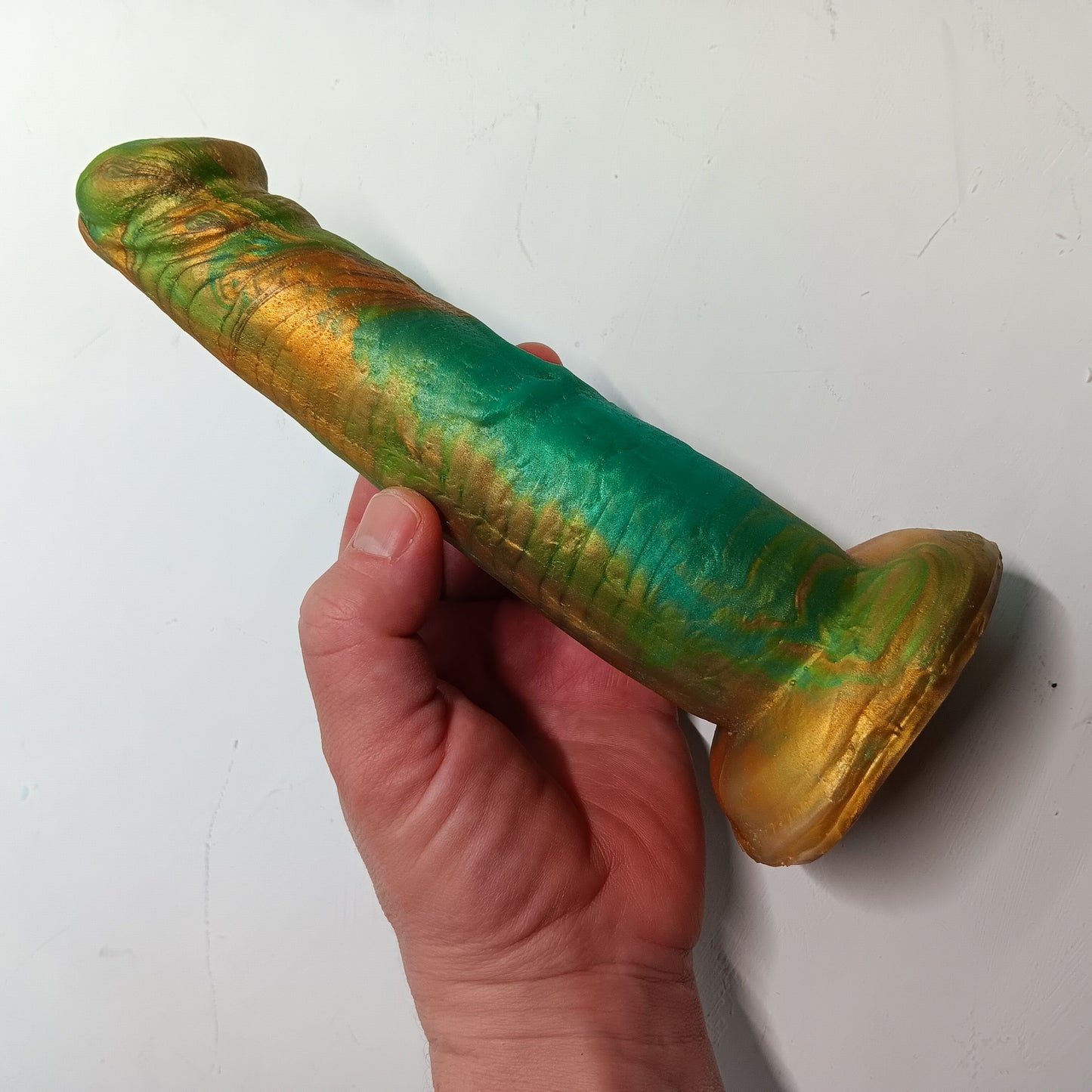 Green Gold Unique B.J. Suction Dildo