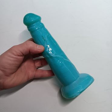 High-Gloss Shimmer Green-Blue Unique B.J. Suction Dildo