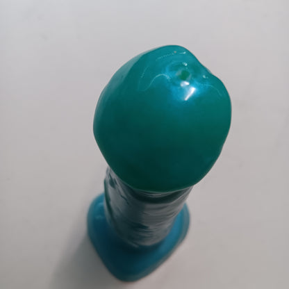 High-Gloss Shimmer Green-Blue Unique B.J. Suction Dildo