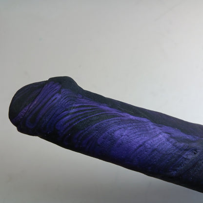 Black and Shimmer Purple Unique B.J. Suction Dildo