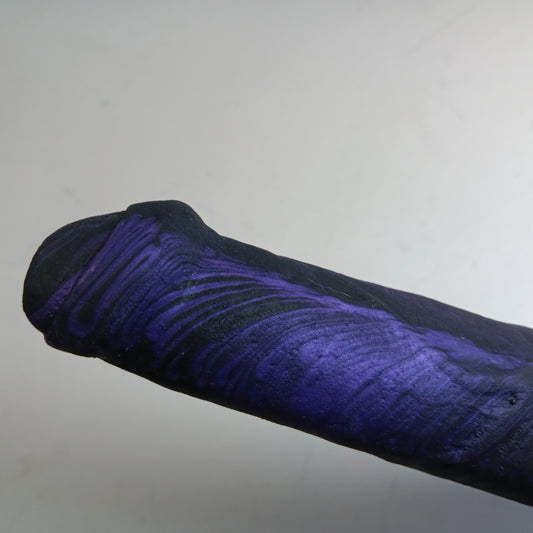 Black and Shimmer Purple Unique B.J. Suction Dildo