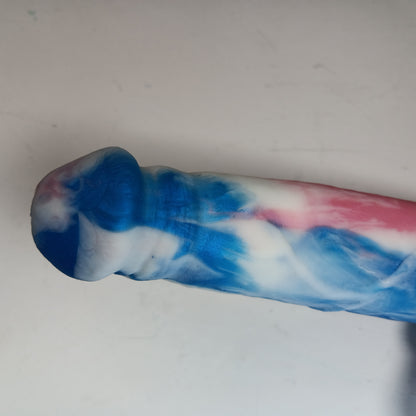 Pink, White, Blue, Trans Pride Unique B.J. Suction Dildo