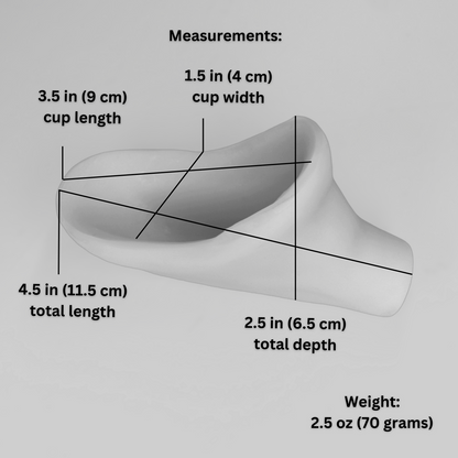 Image of the 3.5 inch Silicone STP Cup with measurements