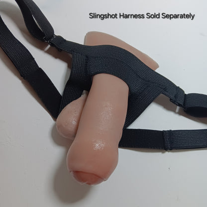 The 4 in STP Skin in a Slingshot harness with thin adjustable straps.