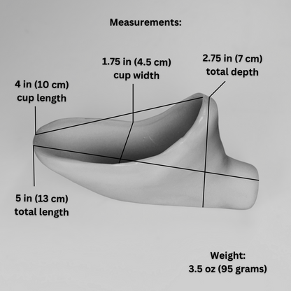 Image of 4 inch silicone Cup with measurements