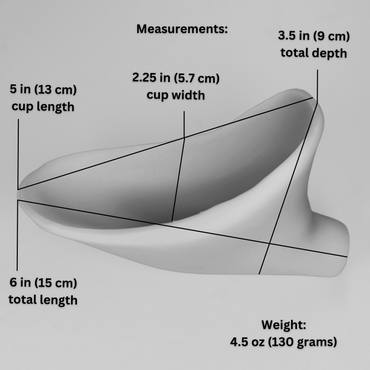 Image showing 5 inch (13 cm) STP cup and measurements