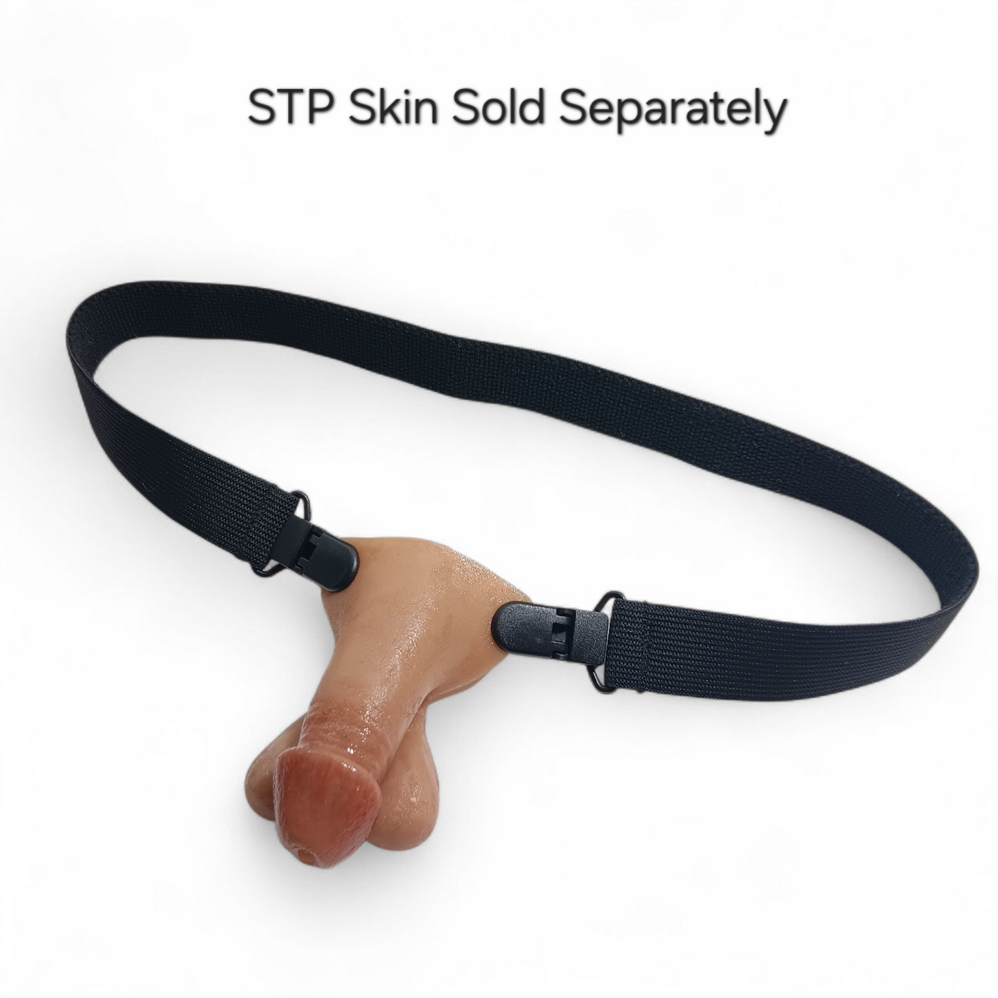 A black Clip-In Waistband harness with  3 inch STP Skin clipped in.  Text saying 'STP Skin Sold Separately'