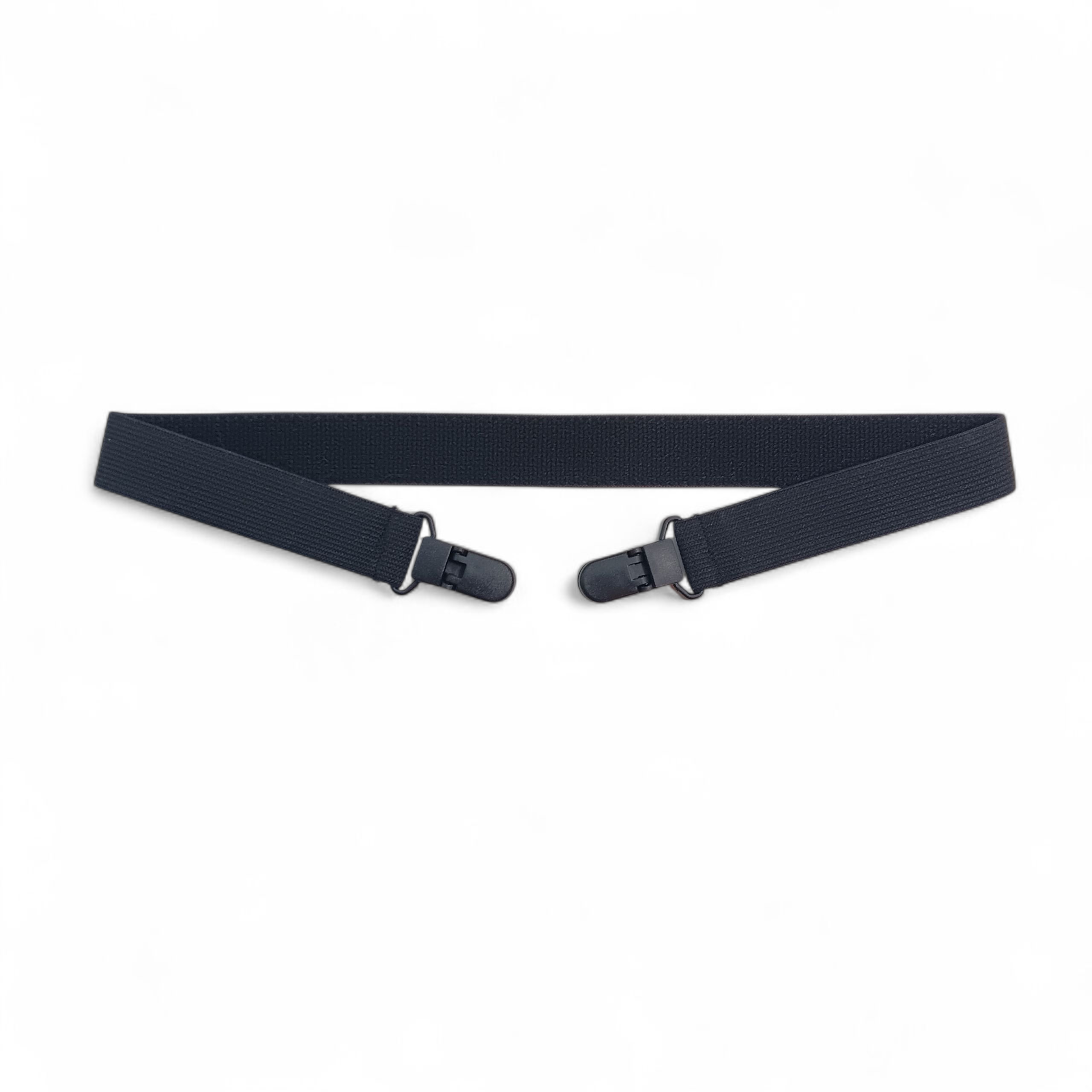 Black Fitted Clip-in Waistband Harness by Number One Laboratory on a white background.