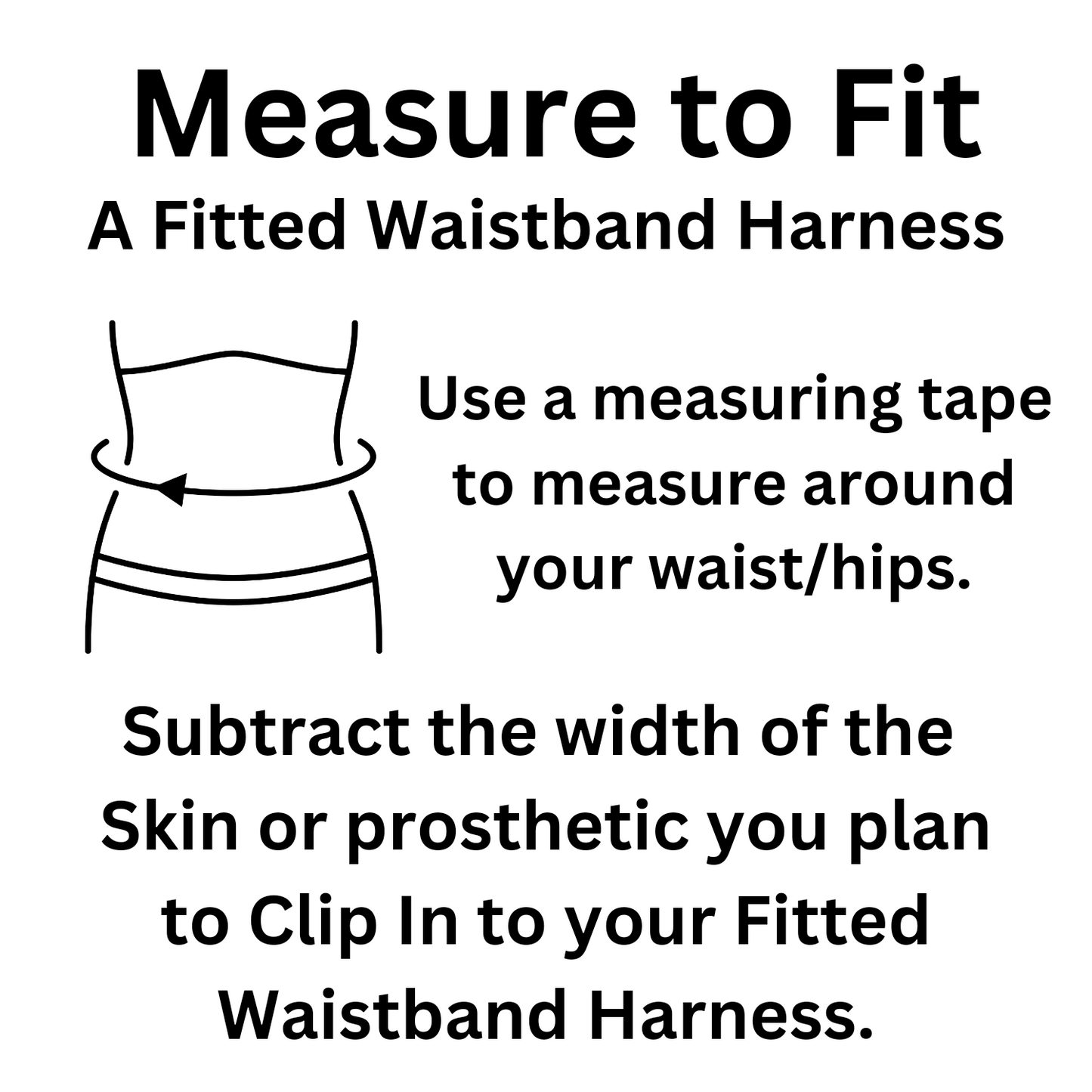 Illustration with text showing to measure around the waist