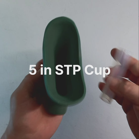 Short video showing the 5 inch (13 cm) silicone STP cup and tube