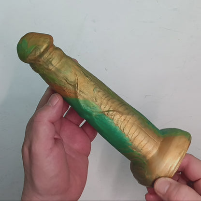 Green Gold Unique B.J. Suction Dildo