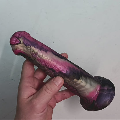 Pink, Black, Silver Unique B.J. Suction Dildo