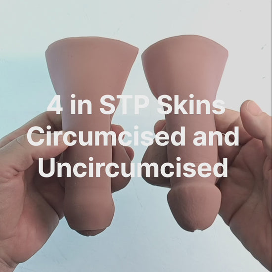 Short video showing the circumcised and uncircumcised 4 inch STP Skins.  Showing their texture and flexibility.